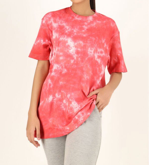 Flower Tie Dye Cotton Oversized Top for Women | TFC-WT-002