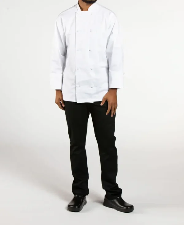 Classic Chef Coat with Inset Knot Buttons for a Polished Look | TFC-CC-003