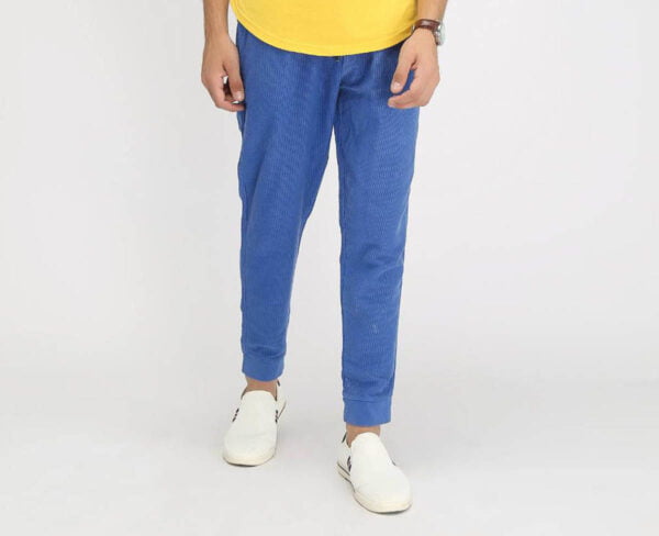 Blue 100% Cotton Knitted Trouser For Men | TFC-TM-003