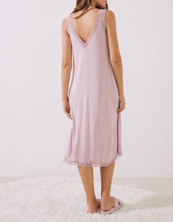 Long Nightgown With Purple Lace Straps | TFC-WNG-002